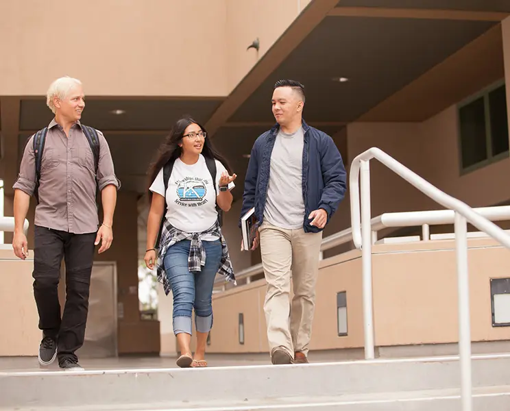 Students walking and talking