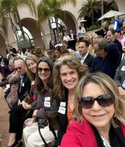 Left to Right of Ventura College Foundation Board Members at the Top Women in Business Awards Reception, Vice-Chair, Rob van Nieuwburg; Chair, Nicole Kreutz; Secretary, Abra Flores VC Retired Adjunct Professor; Executive Director & Board Member, Anne Paul King; and Board Member & VC Adjunct Professor of English, Elizabeth Kraus.