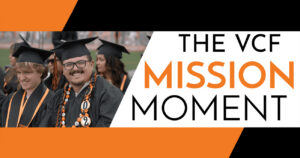Graduates celebrating at Ventura College Foundation graduation event.